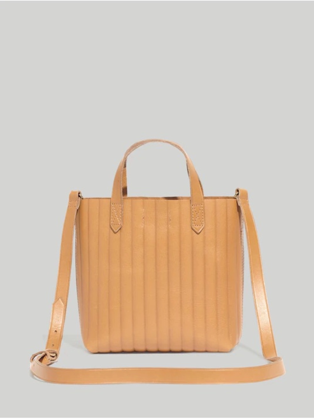 Madewell Quilted Vertical-Stitch Tote in Mustard